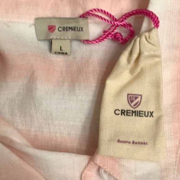 Cremieux Women's Pink and White Shirt Sz Large NWT - Picture 2 of 7